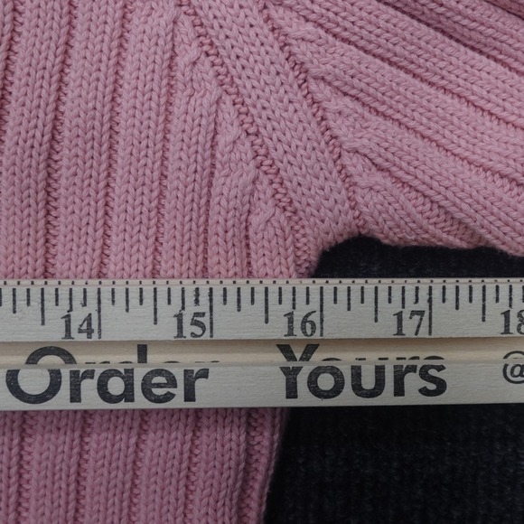Vintage Y2K Crazy Horse Polo Sweater Ribbed Knit Preppy Women Size S Pink - Picture 10 of 11